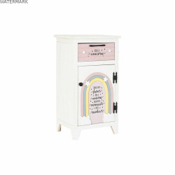 Table de Nuit DKD Home Decor Enfant Gris Rose Blanc Jaune (40 x 29 x 73,5 cm)