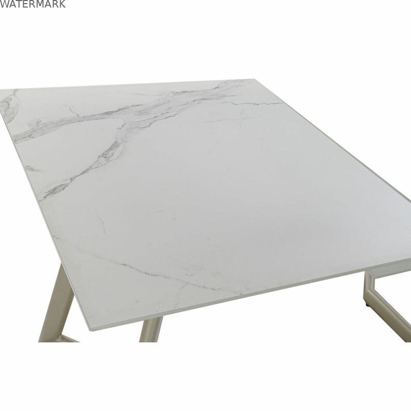 Table de Salle à Manger DKD Home Decor Verre Doré Métal Blanc (140 x 80 x 76 cm) Table de Salle à Manger DKD Home Decor Verre Doré Métal Blanc (140 x 80 x 76 cm)