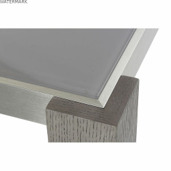Table de Salle à Manger DKD Home Decor Verre Gris Aluminium Chêne Verre trempé (162 x 92 x 74 cm)