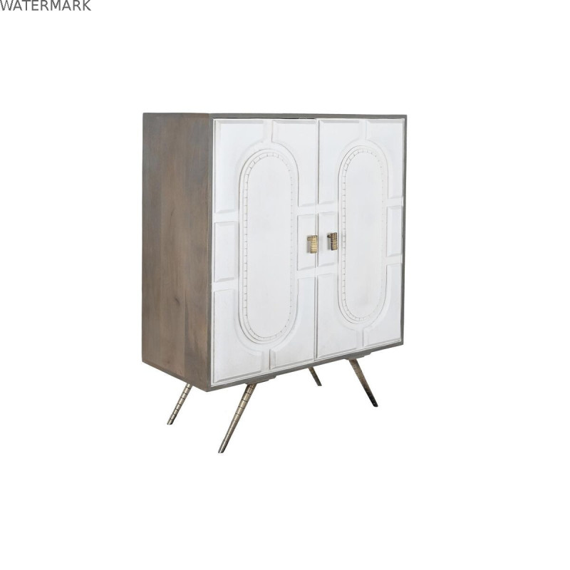 Buffet DKD Home Decor Gris Doré Blanc Laiton Bois de manguier (93 x 41 x 114 cm) Buffet DKD Home Decor Gris Doré Blanc Laiton Bois de manguier (93 x 41 x 114 cm)