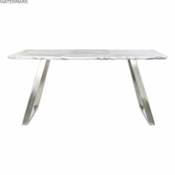 Table de Salle à Manger DKD Home Decor Acier Blanc 160 x 90 x 76 cm Bois MDF