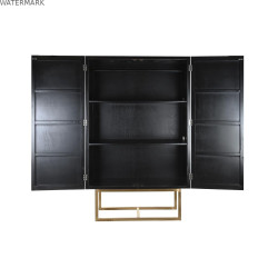 Armoire DKD Home Decor   110 x 50 x 180 cm Noir Métal Peuplier