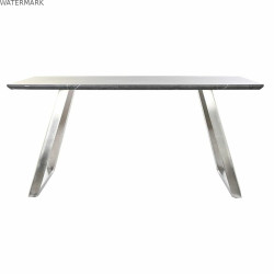 Table de Salle à Manger DKD Home Decor Noir Acier Bois MDF 160 x 90 x 76 cm