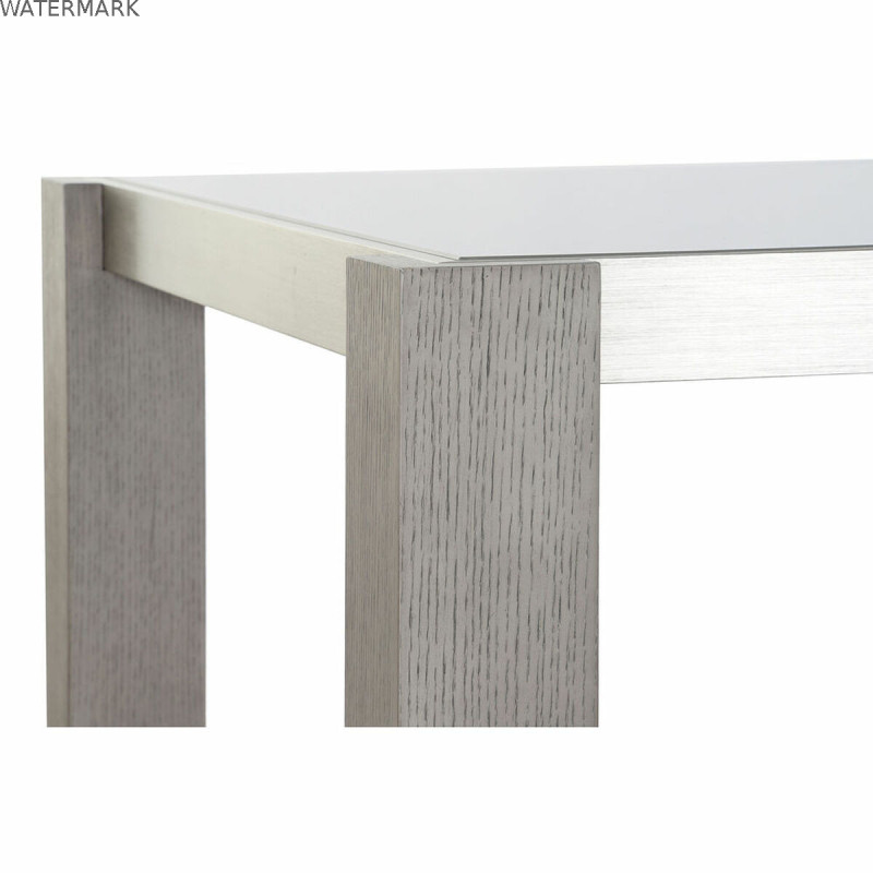 Table de Salle à Manger DKD Home Decor Verre Gris Aluminium Chêne Verre trempé (162 x 92 x 74 cm)