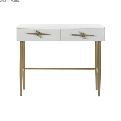 Meuble d'Entrée DKD Home Decor Blanc Doré 90 x 45 x 74 cm