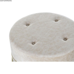 Repose-pied DKD Home Decor Beige Doré Métal Polyester (63 x 63 x 42 cm)