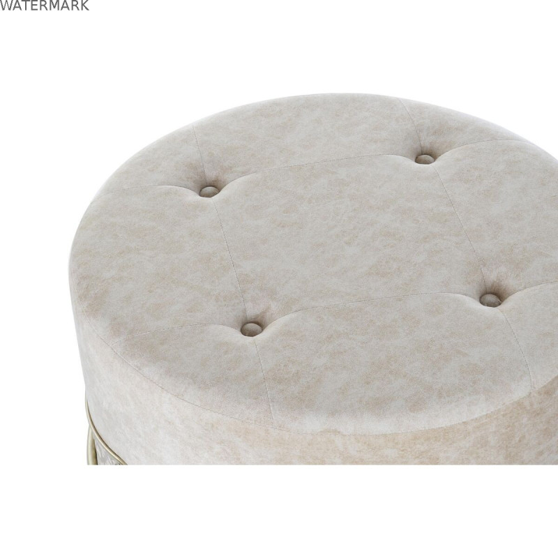 Repose-pied DKD Home Decor Beige Doré Métal Polyester (63 x 63 x 42 cm)
