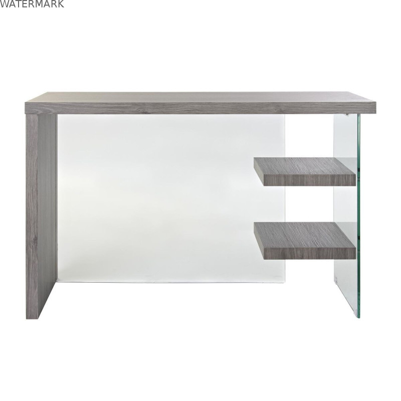 Bureau DKD Home Decor Gris Transparent Verre Bois MDF 120 x 50 x 76 cm