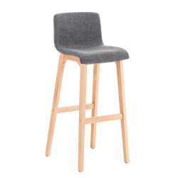 Tabouret de bar Hoover tissu Natura gris clair