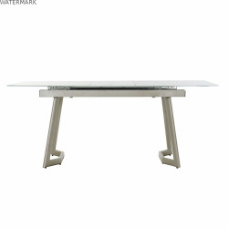 Table de Salle à Manger DKD Home Decor Verre Doré Métal Blanc (140 x 80 x 76 cm)