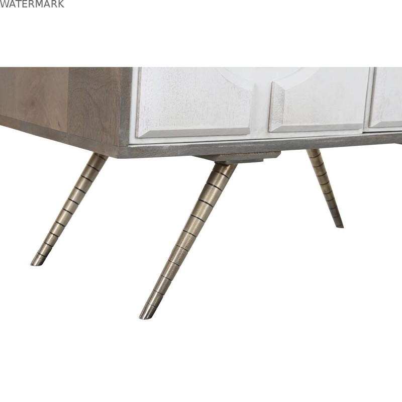 Buffet DKD Home Decor Gris Doré Blanc Laiton Bois de manguier (93 x 41 x 114 cm)