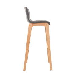 Tabouret de bar Hoover tissu Natura gris clair