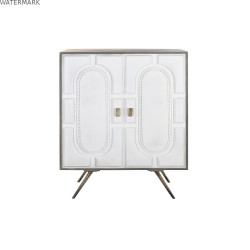 Buffet DKD Home Decor Gris Doré Blanc Laiton Bois de manguier (93 x 41 x 114 cm)