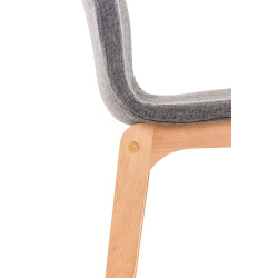 Tabouret de bar Hoover tissu Natura gris clair