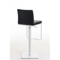 Tabouret de bar Panama W en cuir artificiel noir