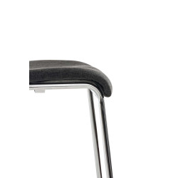 Taburete Hover en Tela & Base de 4 Patas Gris oscuro,Cromado