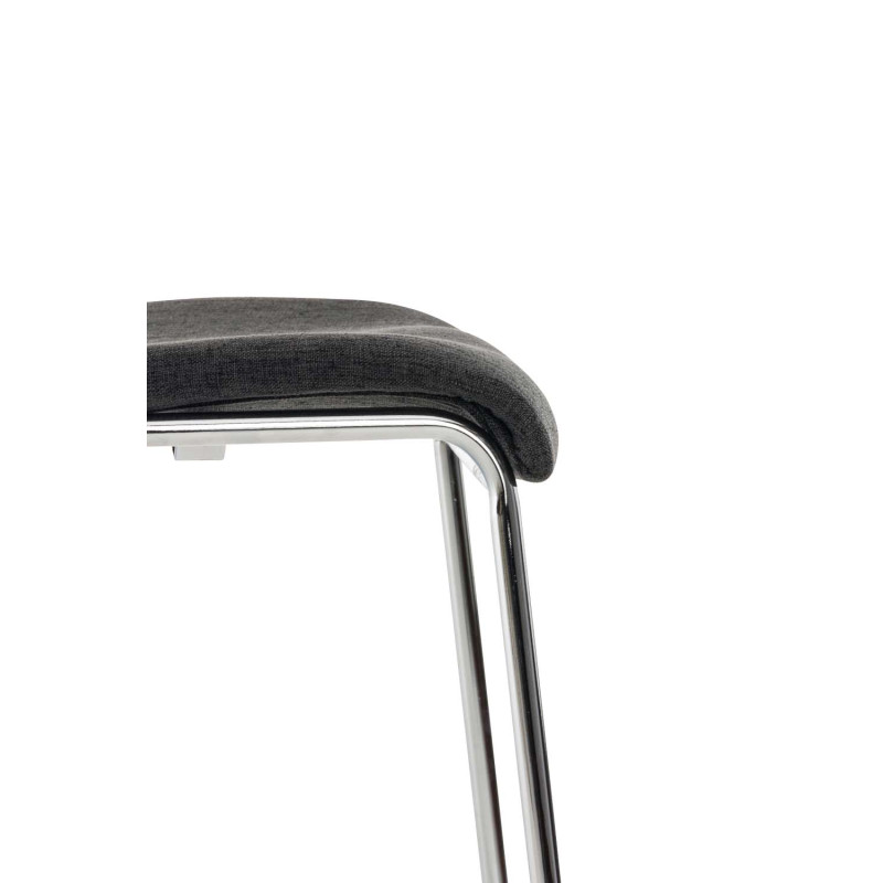 Taburete Hover en Tela & Base de 4 Patas Gris oscuro,Cromado