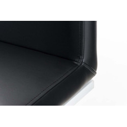 Tabouret de bar Panama W en cuir artificiel noir