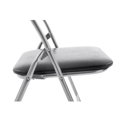 Lot de 4 chaises pliantes Felix noir/argent
