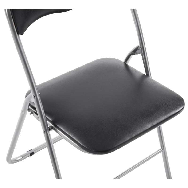 Lot de 4 chaises pliantes Felix noir/argent