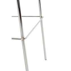 Tabouret de bar Hoover tissu 4 pieds structure chrome gris clair