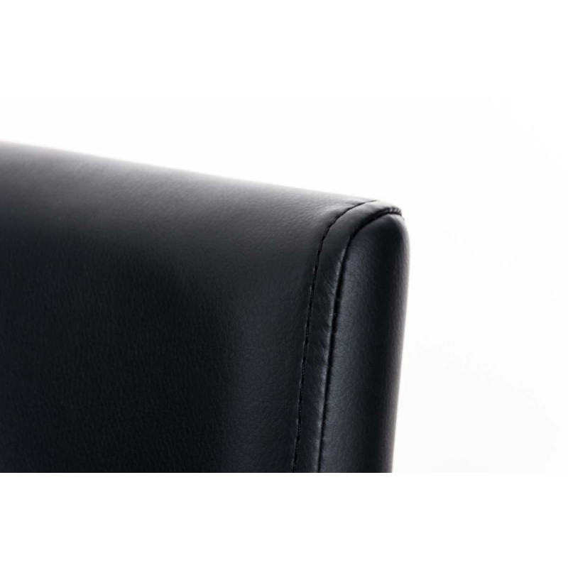 Tabouret de bar Panama W en cuir artificiel noir