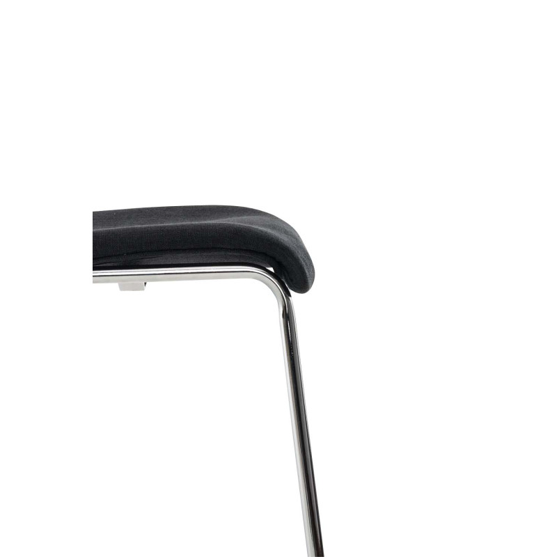 Taburete Hover en Tela & Base de 4 Patas Negro,Cromado