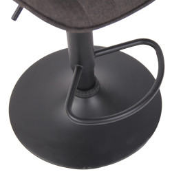 Tabouret de bar Lentini tissu noir gris foncé