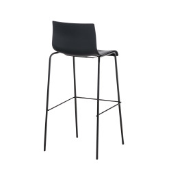 Tabouret de bar Hoover 4 pieds structure noir noir