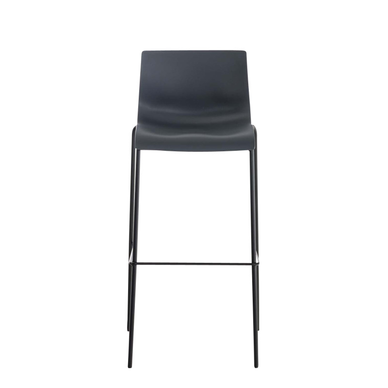Tabouret de bar Hoover, piètement à 4 pieds, noir gris