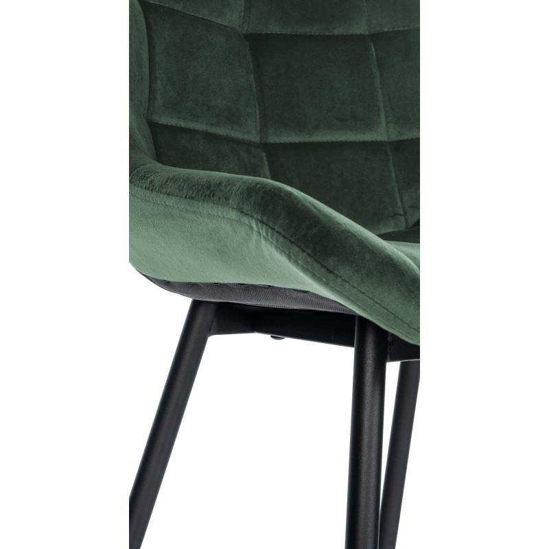 Tabouret de bar en velours Weston vert foncé