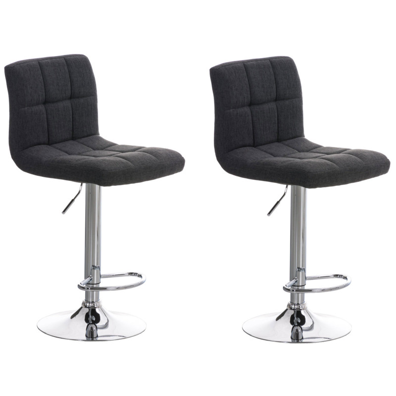 Lot de 2 tabourets de bar Peru FABRIC C gris foncé