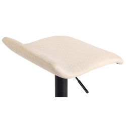 Tabouret de bar Dyn V2 tissu noir crème