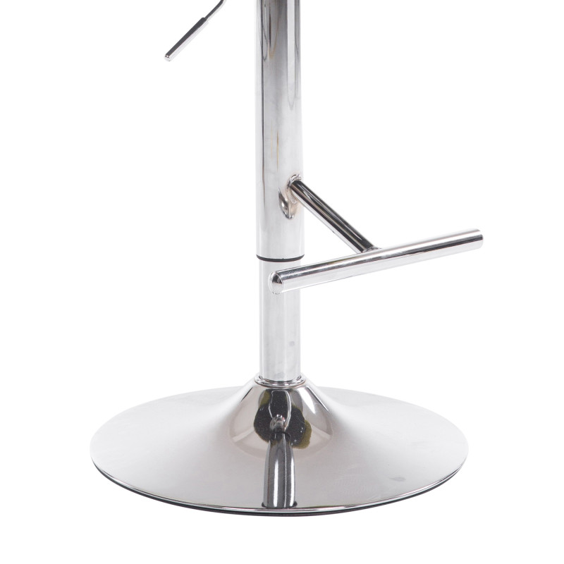 Tabouret de bar London V2 tissu chrome taupe
