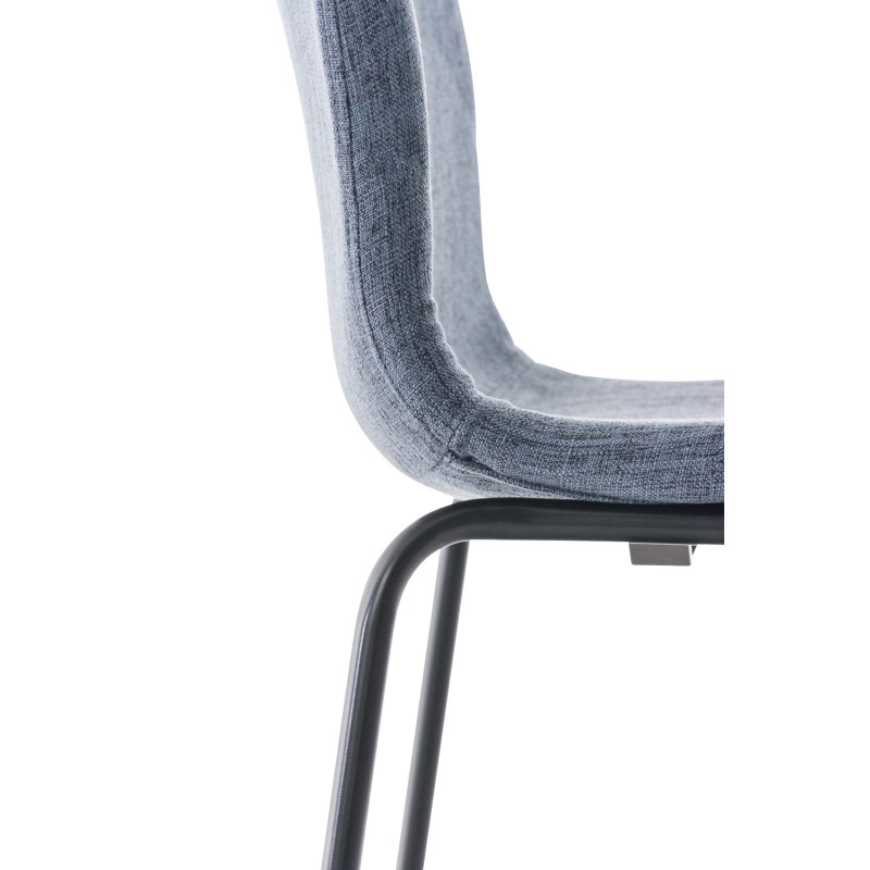 Tabouret de bar Hoover, tissu, piètement à 4 pieds, noir bleu