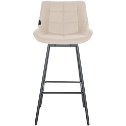Tabouret de bar pivotant Weston en similicuir crème