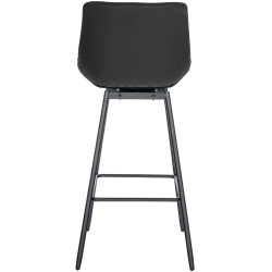Tabouret de bar pivotant Weston en similicuir noir