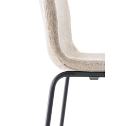 Tabouret de bar Hoover, tissu, piètement à 4 pieds, noir crème