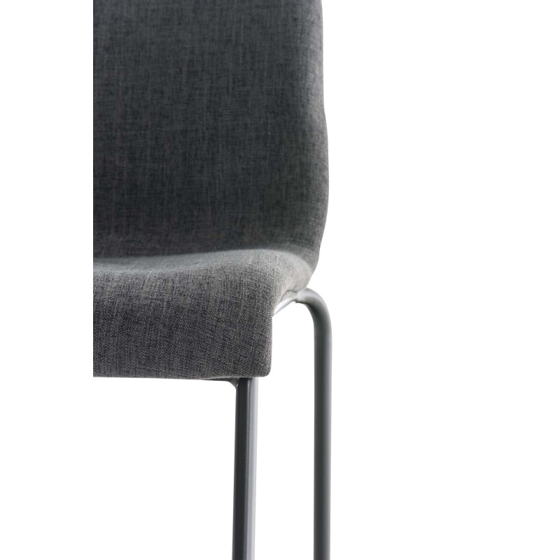 Tabouret de bar Hoover tissu 4 pieds noir gris clair