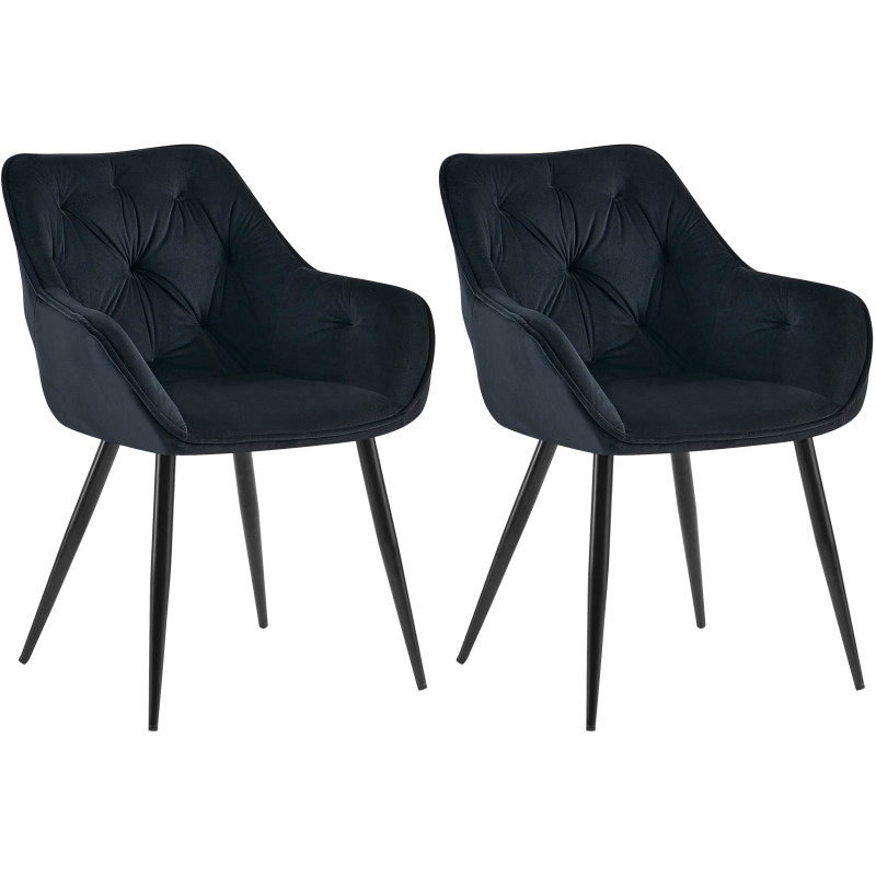 Lot de 2 chaises de salle à manger Cassis noires