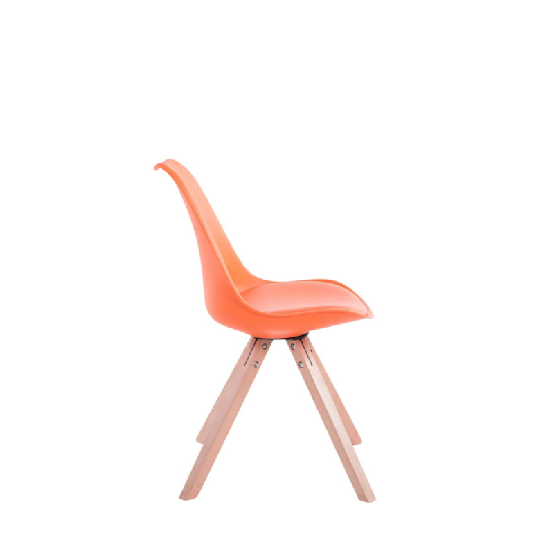 Lot de 4 chaises Toulouse simili cuir Natura Square orange