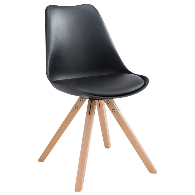 Lot de 4 chaises Toulouse simili cuir Natura Square noir