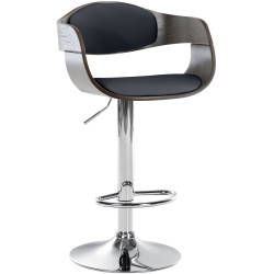 Tabouret de bar Kingston C noir/gris