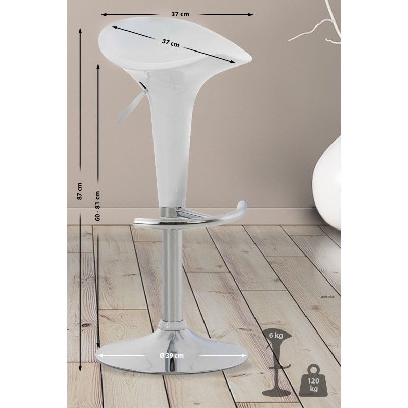 Tabouret de bar Saddle blanc