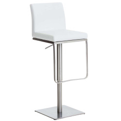 Tabouret de bar Panama E en cuir synthétique blanc