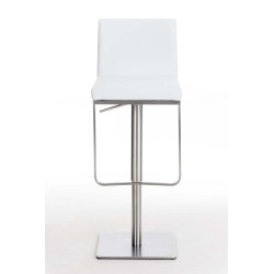 Tabouret de bar Panama E en cuir synthétique blanc