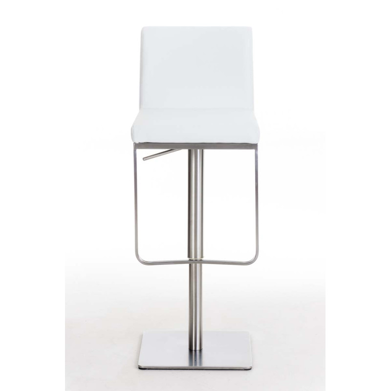 Tabouret de bar Panama E en cuir synthétique blanc