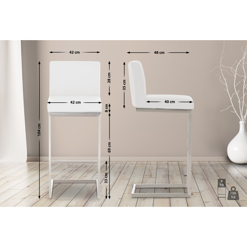 Tabouret de bar Paros blanc