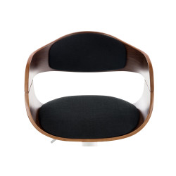 Tabouret de bar en tissu Kingston C noyer/noir