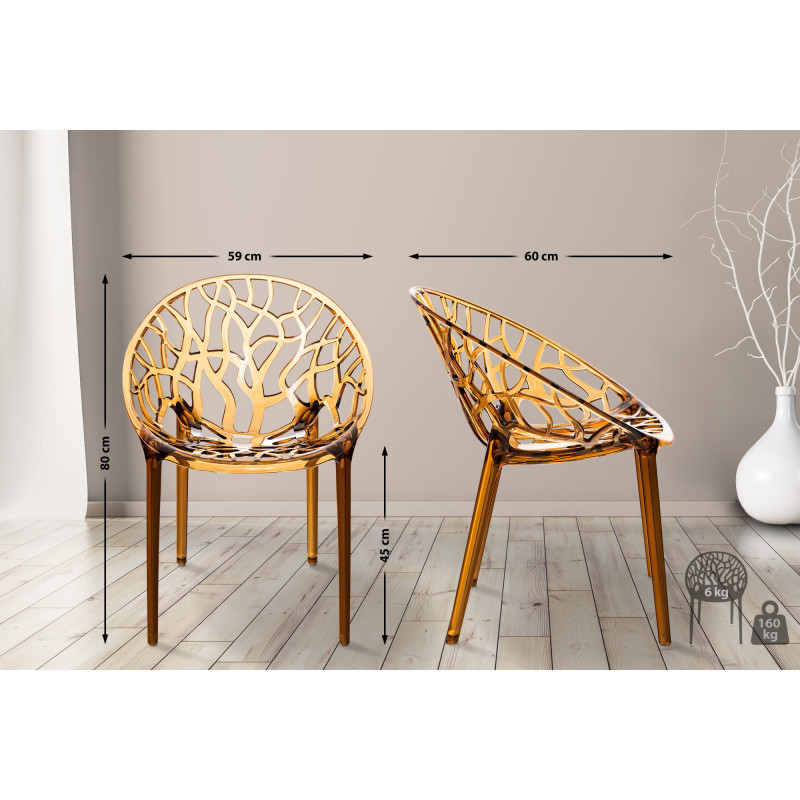 Chaise empilable CRYSTAL ambre